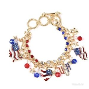 Blue and Red Beads, Multi Color Crystal Bracelet